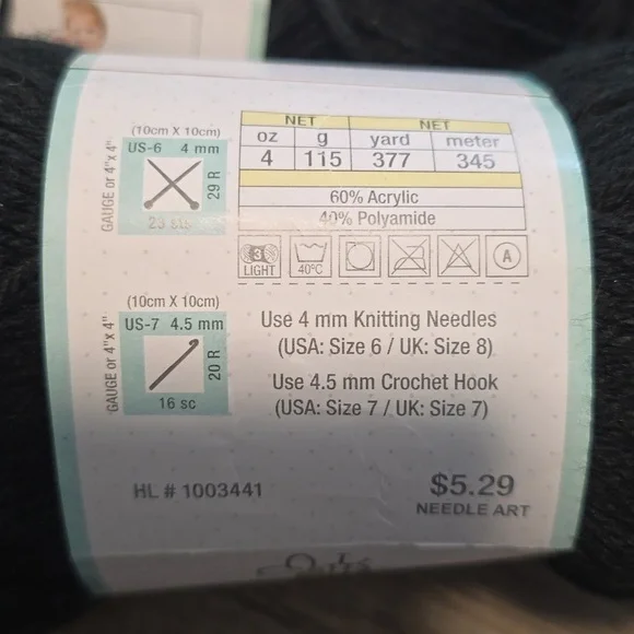 Baby Bee Sweet Delight Soft Licorice Yarn Crochet Knit Craft New - Picture 4 of 4